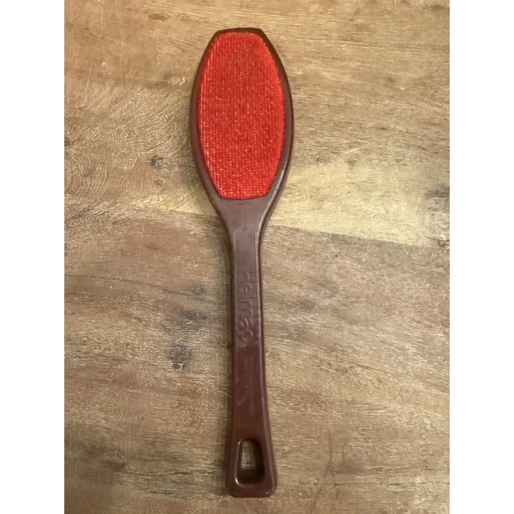 Vintage Helmac Lint Brush Double Sided Red Velvet Office Home Closet Made In USA